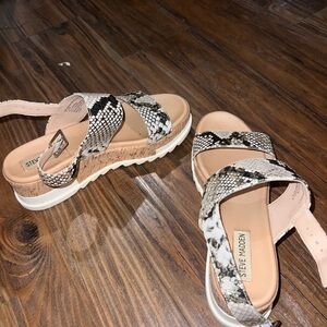 Steve Madden Platform Sandals Snakeskin